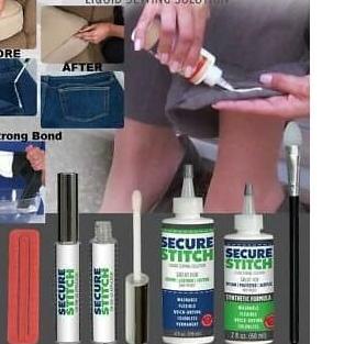 

☚ SECURE STITCH Liquid Glue Sewing Solution Set Kit - Lem Jahit 0664 ➥