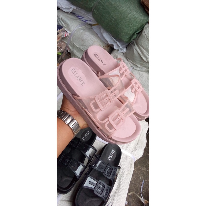 sandal selop jelly balace 1604-48 SIZE 37-40 Sandal wanita ban dua transparan terbaru