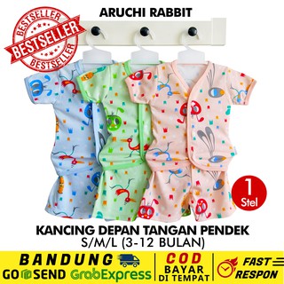 Jual Setelan Piyama Bayi Pendek Kancing pundak /kcg depan ARUCHI BABY ...