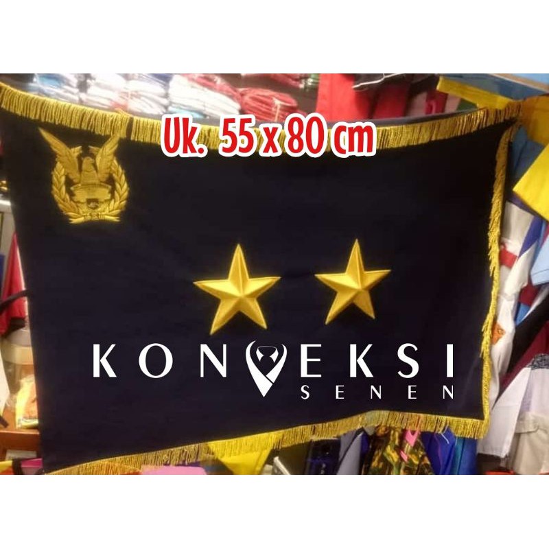 BENDERA PATAKA POLISI BENANG EMAS UK 55 CM X 80 CM