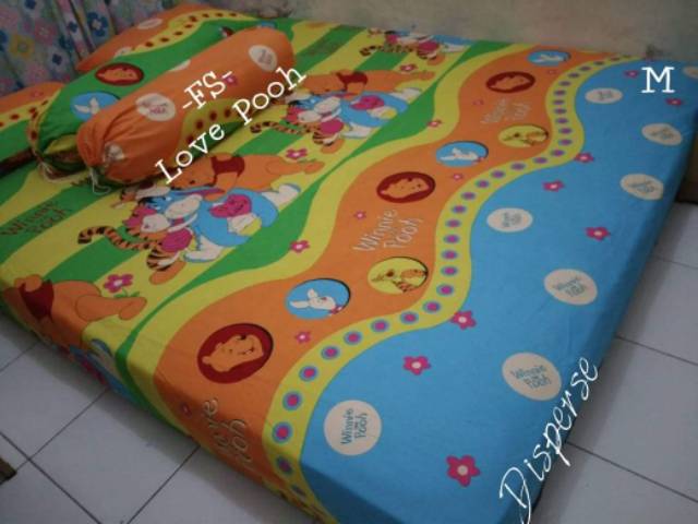 Sprei homemade termurah singing keropi jf blue lol pooh