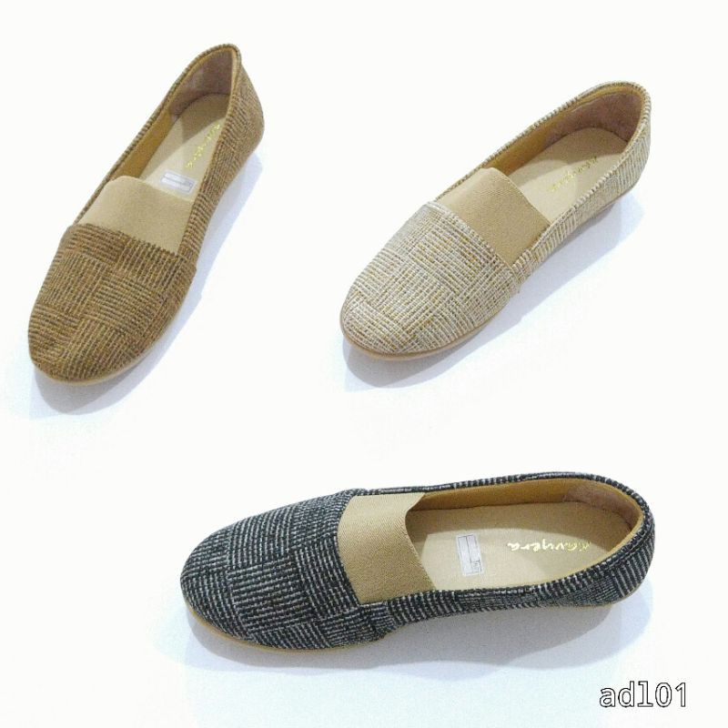 Borneo Sepatu Wanita Flats ADL01 Bahan Kanvas Tebal by Xavyera