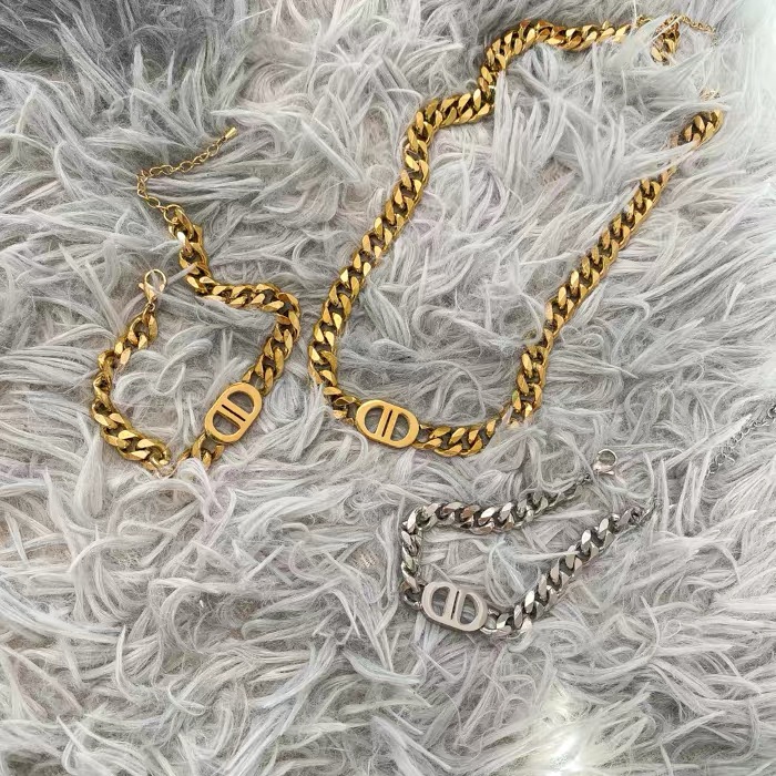 Kalung Rantai Pendek Bahan titanium steel Gaya hip-hop Untuk Pria Dan Wanita