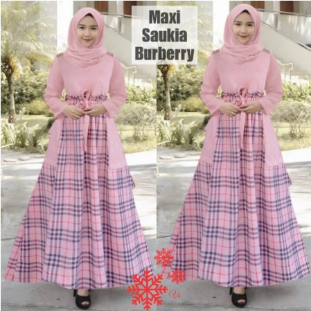 (TERLARIS) PROMO HARI INI Gamis katun motif kotak RAIHANAH BY RISKIRICH