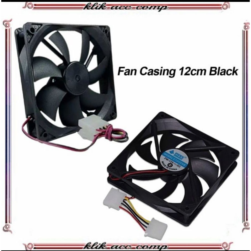 Fan case 12 cm Hitam / cooler 12 cm / fan cpu / cooler PC/(4 pin molek)