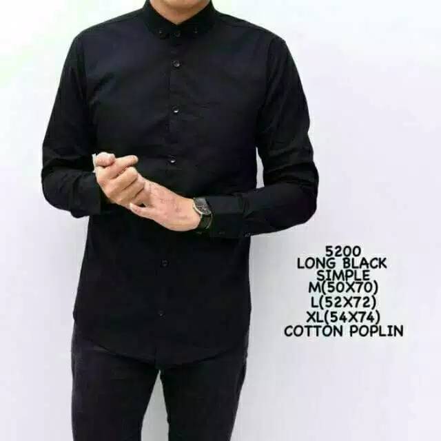  Kemeja hitam pria oxford premium warna pink blue green 