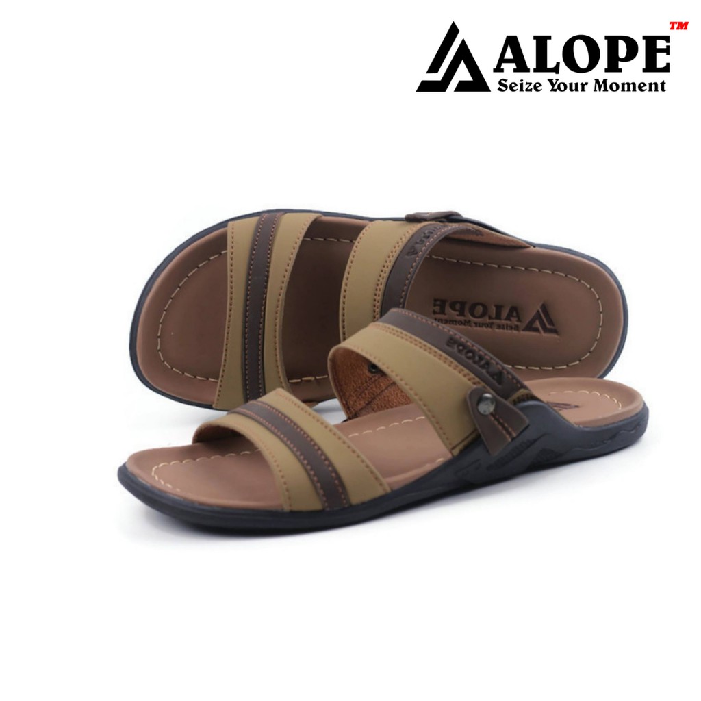 Sandal Kulit Alope H 06 Model Cowok Sendal Pria Kasual Ukuran 39 Sampai 43-1