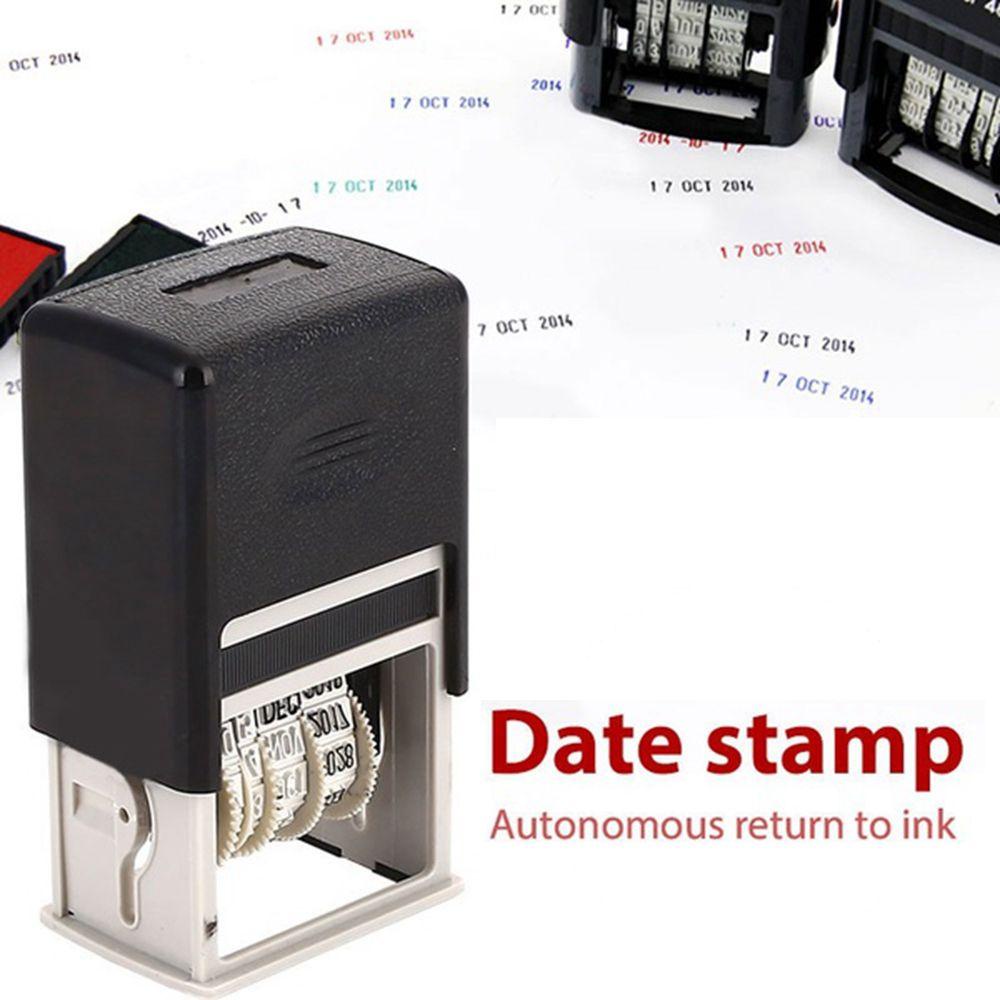 Quinton Date Stamps Mini Dater Self-Inking Nyaman Stamping Akun Scrapbooking DIY Roller Perlengkapan Tanggal Segel