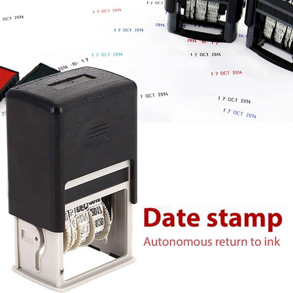 Lanfy Date Stamps Mini Plastik Self-Inking Stamping Nyaman Scrapbooking Roller Emboss Seal Perlengkapan Segel Tanggal