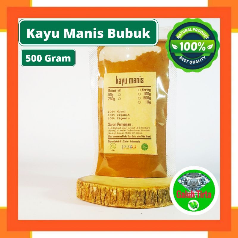 

500 Gram Kayu Manis Bubuk murni asli original organik kualitas premium Cinnamomum Verum JSR