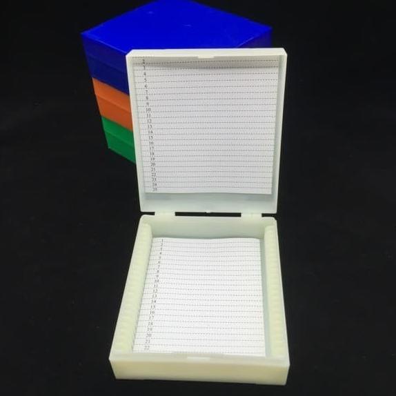 `````````] Slide box kotak preparat isi 25 kotak objek glass