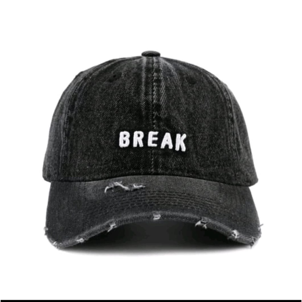 BS Topi Pria Distro BREAK Jeans Denim Original Impor/Topi Baseball Jeans Pria Wanita Premium