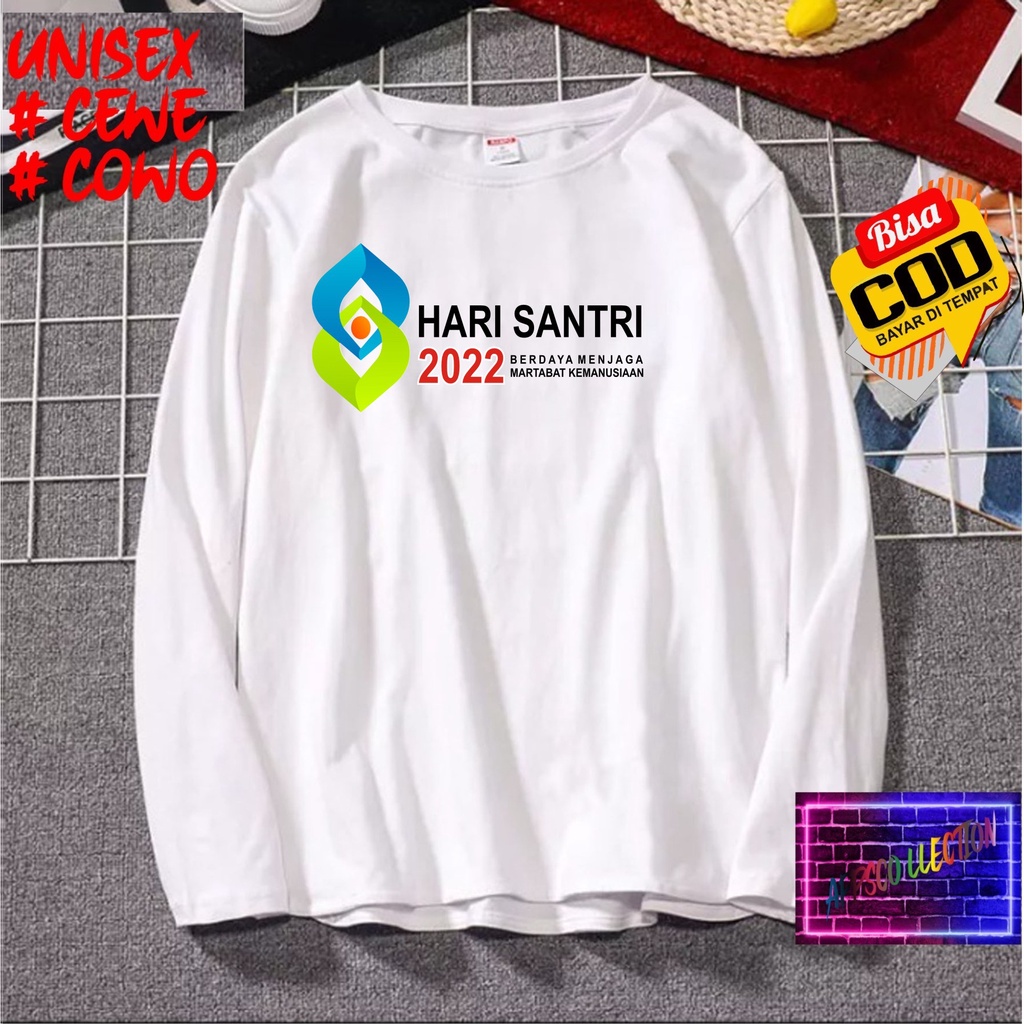 COD/ KAOS DTF HARI SANTRI NASIONAL /KAOS TULISAN/KAOS SANTRI KEKINIAN/KAOS DAKWAH/KAOS ISLAM/SANTRIWATI/KAOS HITS 2022/KAOS BERGAMBAR KAOS EKSPRESI KAOS PRIA TSHIRT WANITA Santai Crew Neck V-Neck Slim-fitting Polos Setrip Hitam Putih Crew Neck