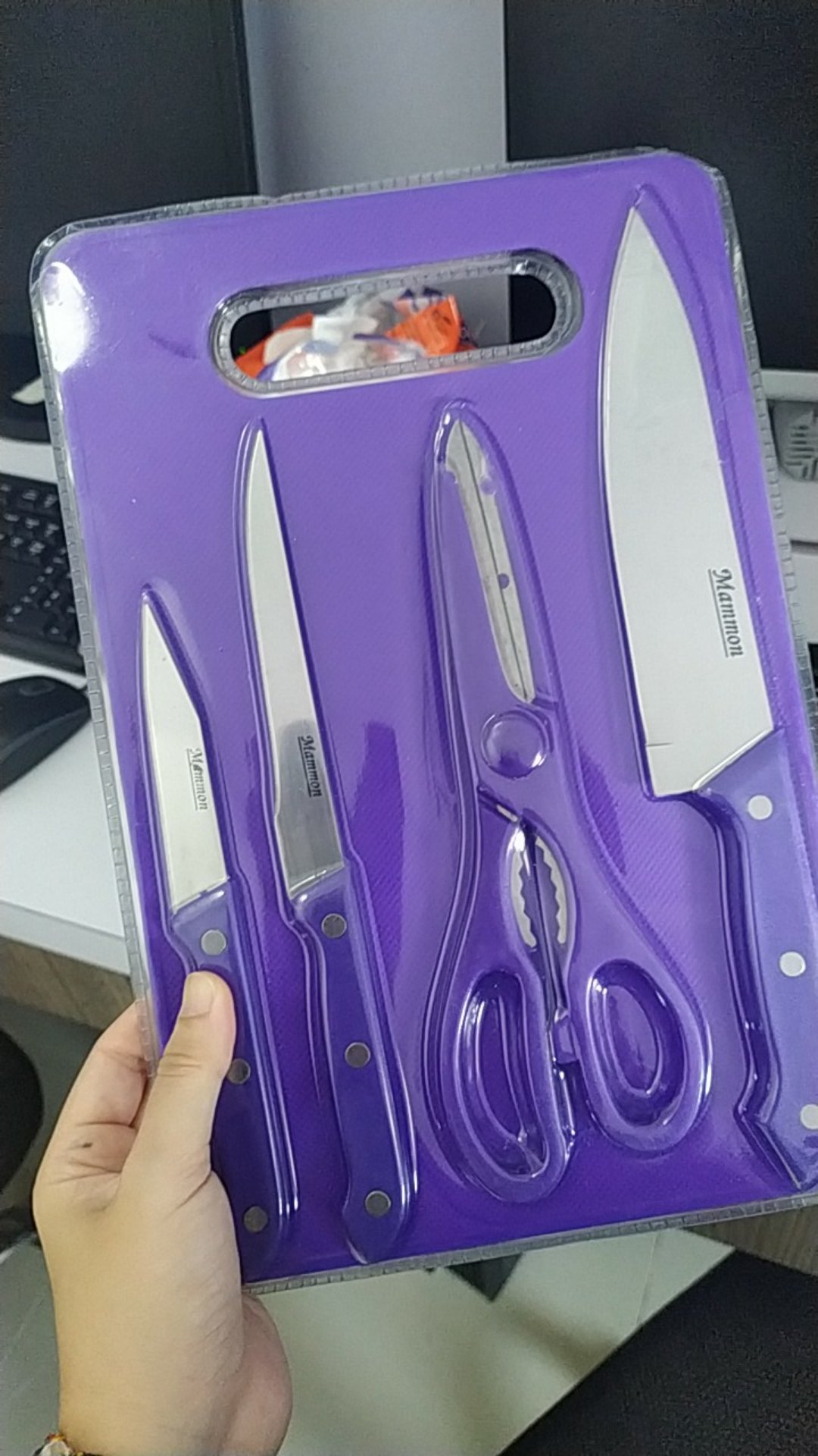 Talenan Set 5 In 1 / Talenan Set 5pcs Gunting Pisau Dapur Roti Daging