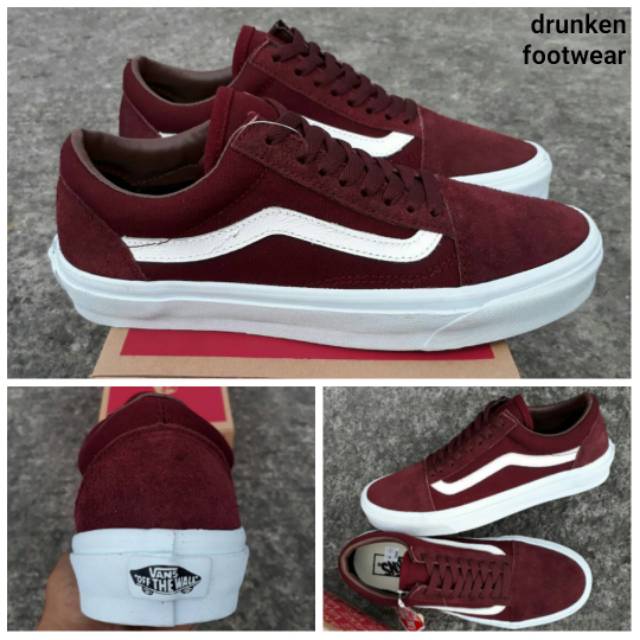 SEPATU VANS OLD SKOOL MONO RED MAROON 