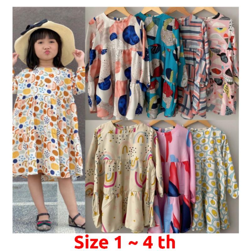  Tunik Anak  Rayon Zada Mixx Motif size 1 4thn Shopee 