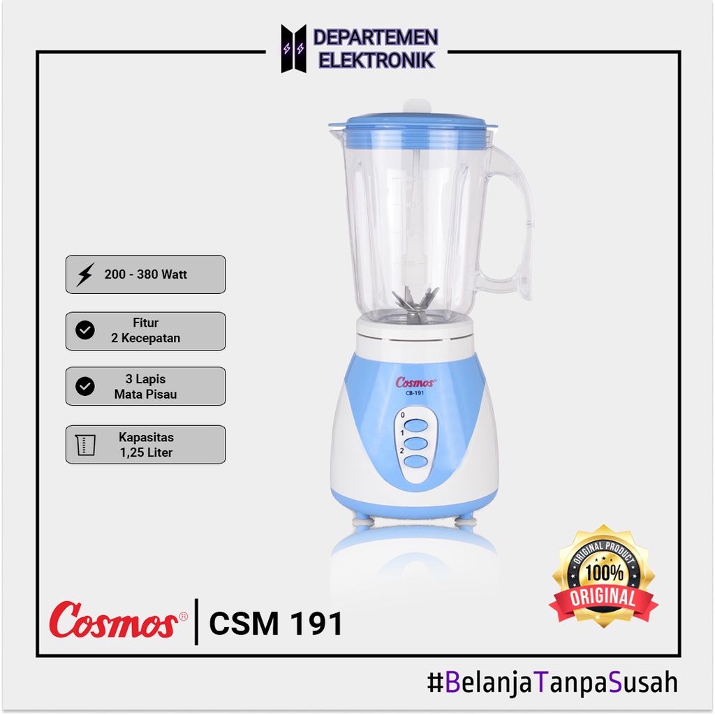 Cosmos CB 191 – Blender Plastik MURAH BANGET / GARANSI RESMI