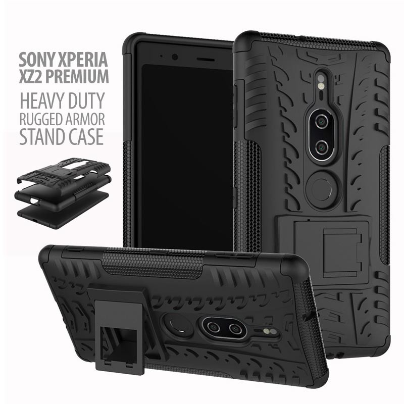 Sony Xperia XZ2 Premium - Heavy Duty Rugged Armor Stand Case