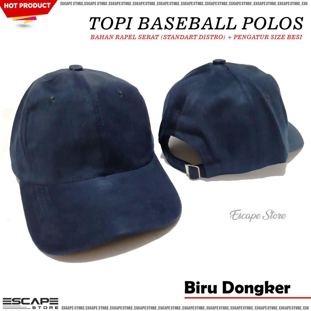 Topi Baseball Polos / Topi Distro Murah / Topi Pria Wanita - Biru Dongker