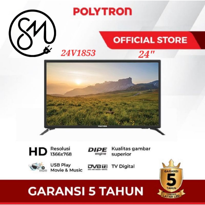 LED TV Polytron PLD 24V1853 24 inc digital