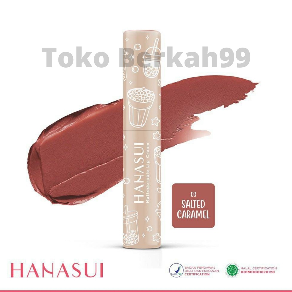 HANASUI Mattedorable Lip Cream BOBA  edisi - 03 SALTED CARAMEL | LIPSTIK
