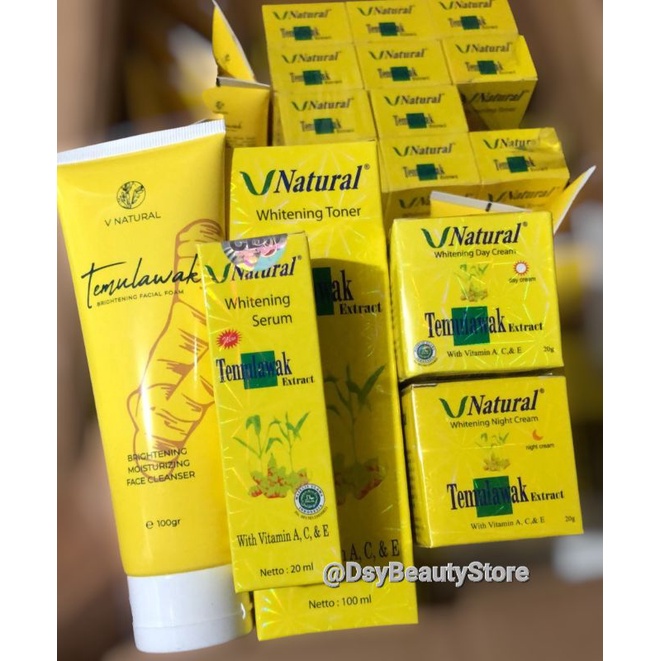 PAKET CREAM TEMULAWAK V NATURAL BPOM | CREAM TEMULAWAK BPOM ORIGINAL | TEMULAWAK VNATURAL | TONER TE