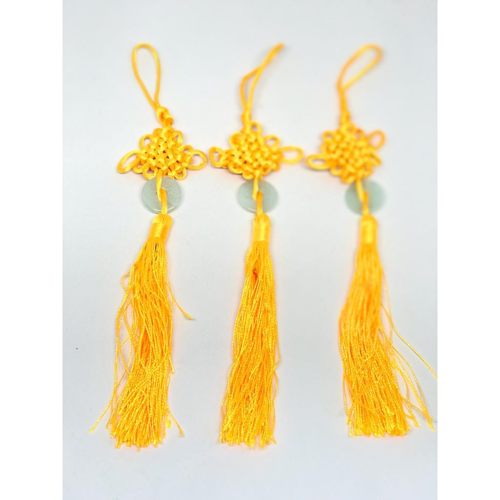 1 BUAH - 19 CM TASEL GIOK IMLEK ANYAM / CHINESE TASSEL