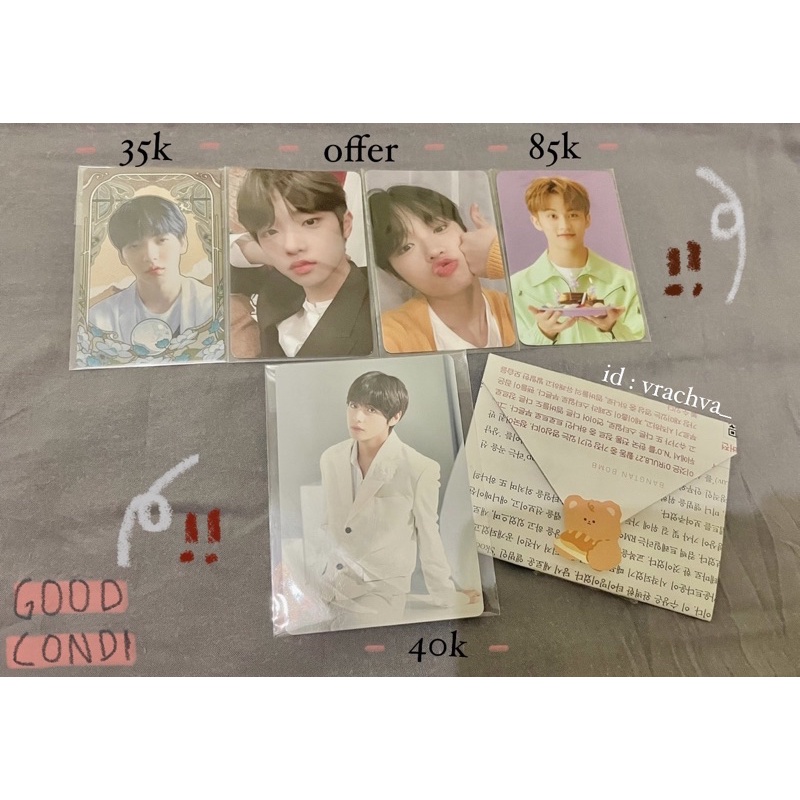 photocard // pc os soobin , fankit dongpyo , sg mark , taehyung bangbangcon