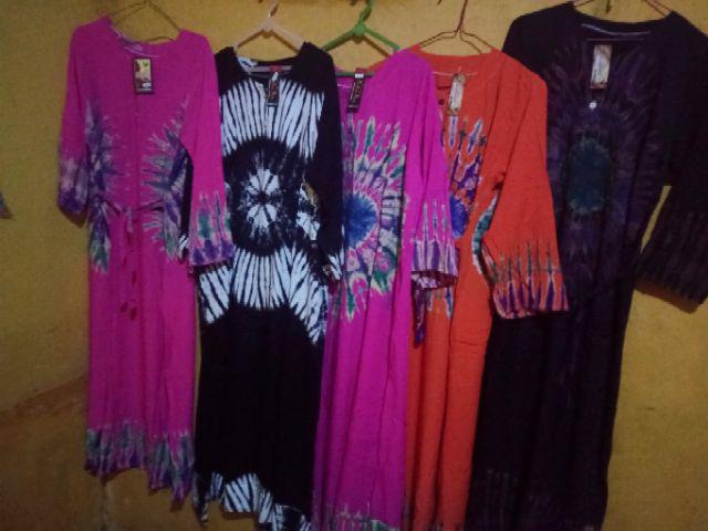 Longdres Batik Tali Jumputan /gamis  Batik / Baju Tidur Batik
