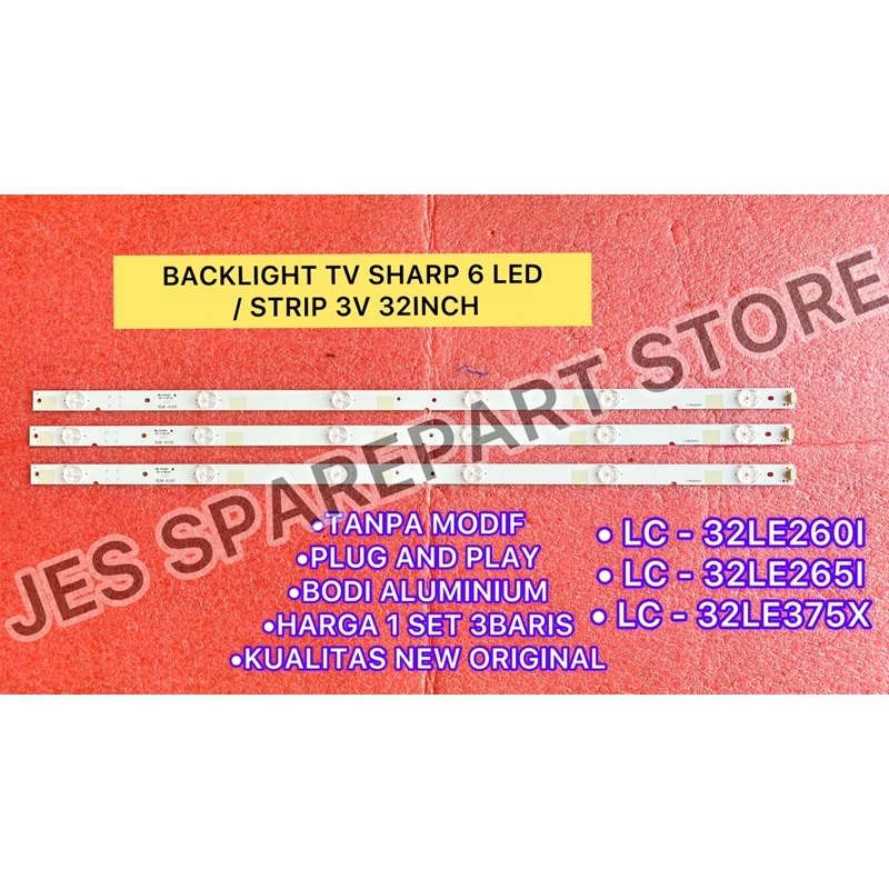 BACKLIGHT TV SHARP 6 LED 3V 32LE260I NEW ORIGINAL