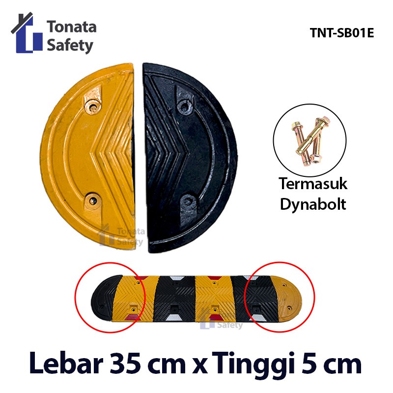 Rubber End Cap Speed bump / Ujung Polisi Tidur Karet Lebar 35 cm