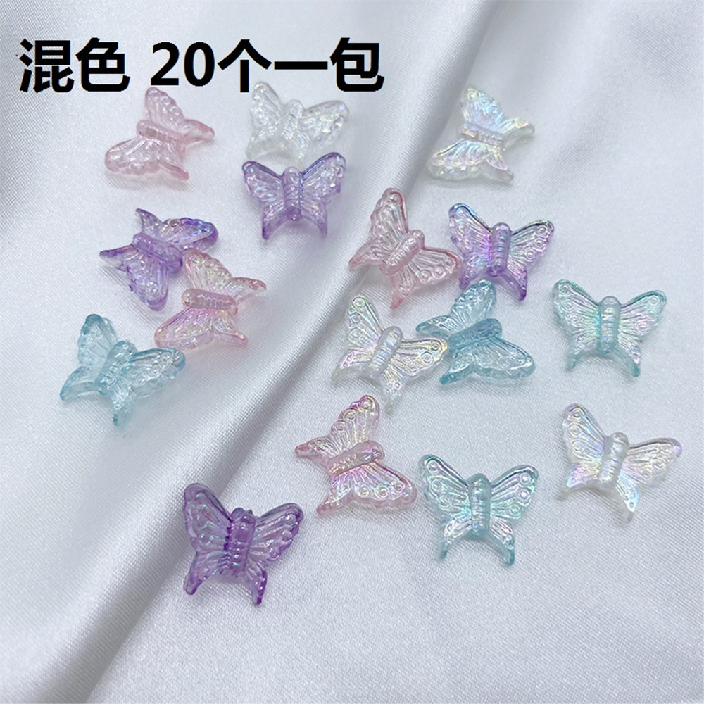 【COD Tangding】BUTTERFLY 20pcs Kupu-Kupu Bahan Akrilik Warna-Warni Transparan Untuk Kalung Dan Gelang