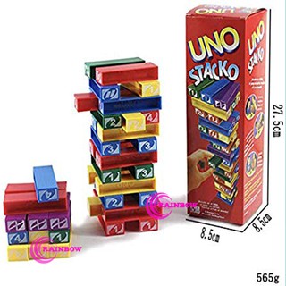 TOY BOARD GAME UNO STACKO MAINAN BALOK SUSUN TOWER STACKO 