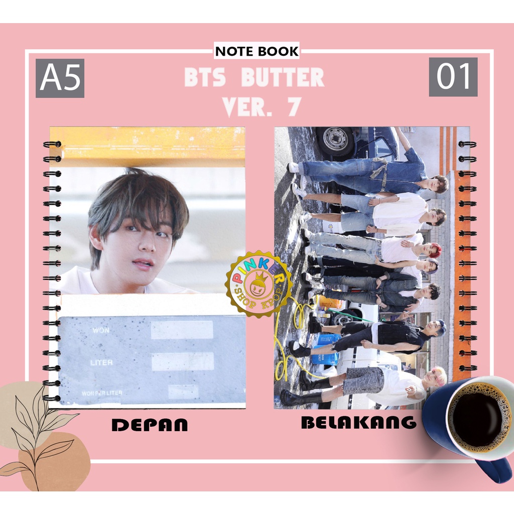 

Note A5 bts butter ver.7 PLAIN DOT GRID LINE BUKU Notebook Kpop Murah