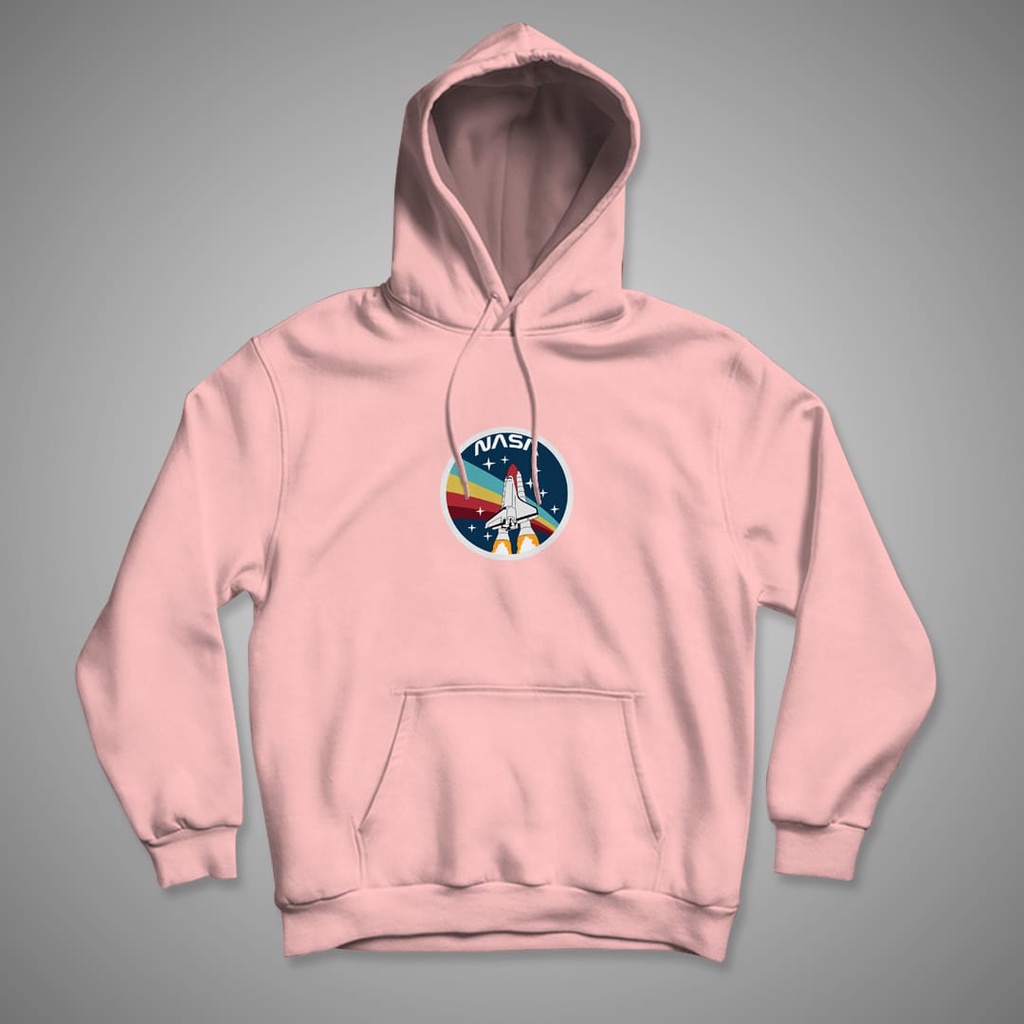 HOODIE WANITA NASA CIRCLE RAINBOW / HOODIE WANITA TEBAL-PEACH