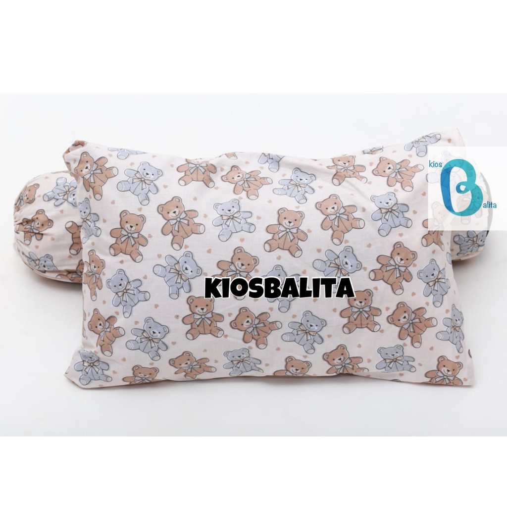 PAKET BANTAL GULING ANAK BALITA JUNIOR / BANTAL GULING SILIKON PLUS SARUNG BANTAL MOTIF