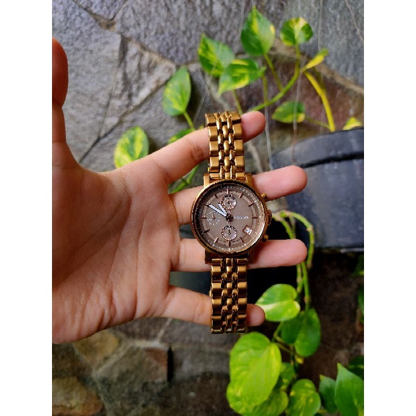 PRELOVED PL JAM WATCH FOSSIL BOYFRIEND BOY FRIEND BF ROSEGOLD ROSE GOLD RG MOCCA ES3494 ES-3494 ES 3