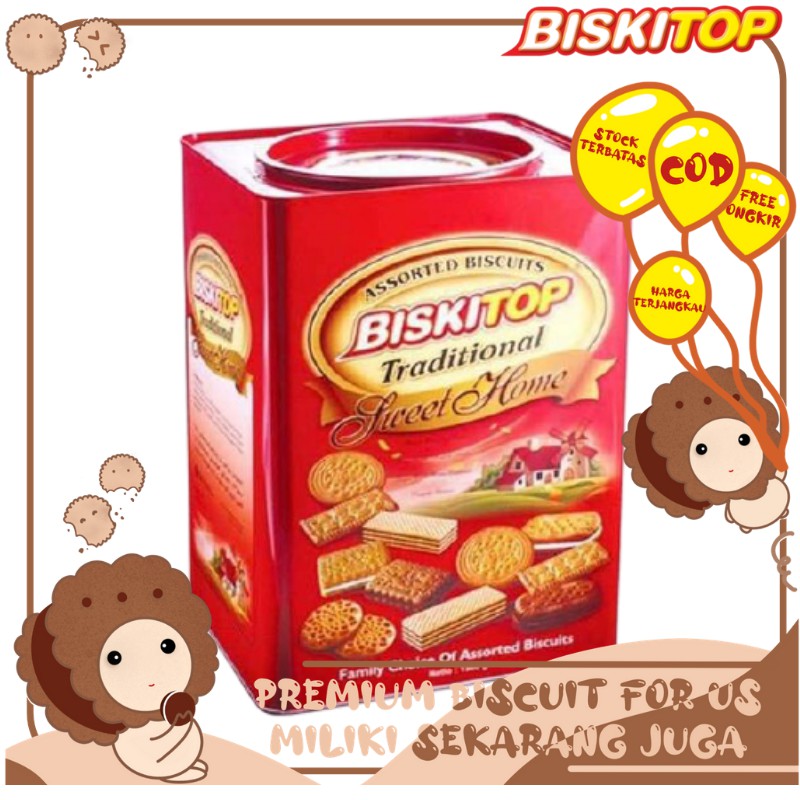 

BISKITOP - Biskitop Kaleng Segi Tradisional 1500Gr Assorted Biskuit Kaleng Lebaran Murah