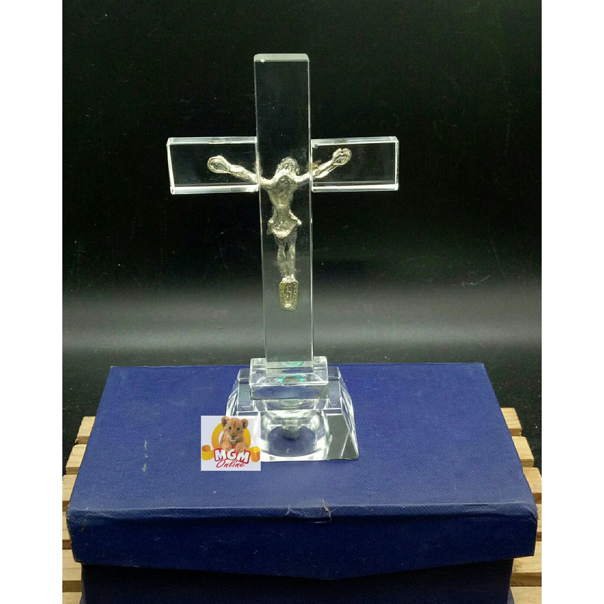 15CM Souvenir Vatican Kristal Salib Yesus Oleh-oleh Vatikan Cross A6