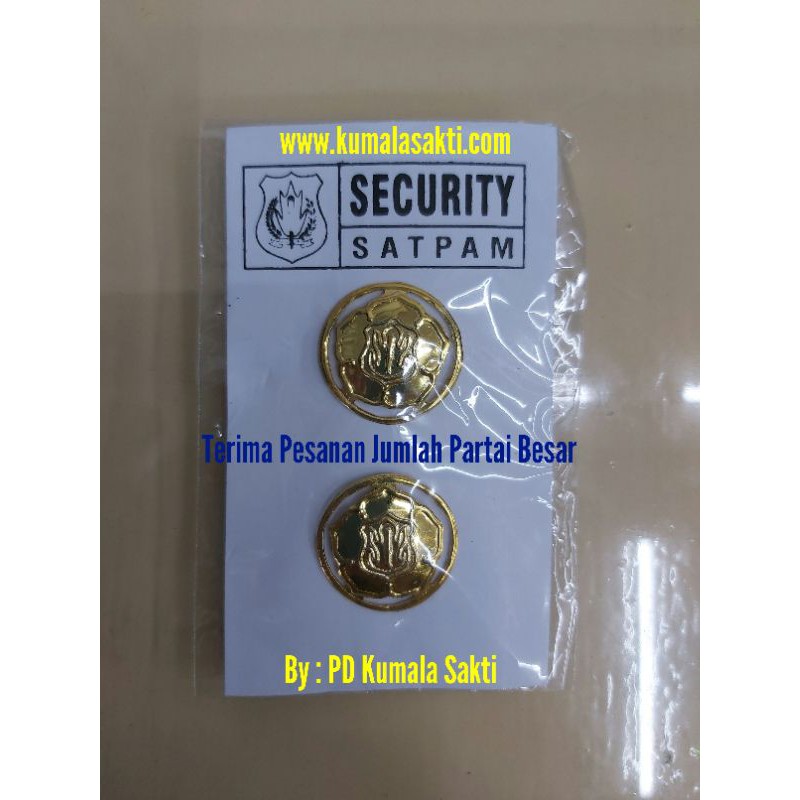 Monogram Security Logam Kuning-Topi Security-Kaos Security-Rompi Security-Sabuk Security-KopelSatpam