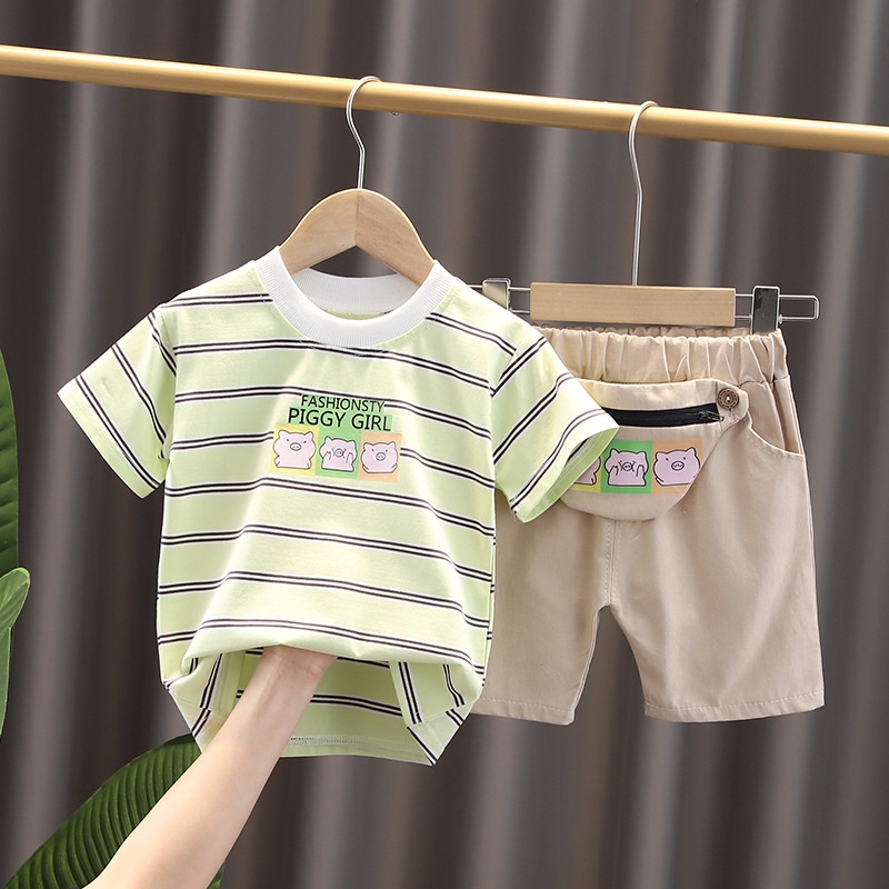 babyfit setelan BOENX CUTY oblong dengan celana jeans pendek import