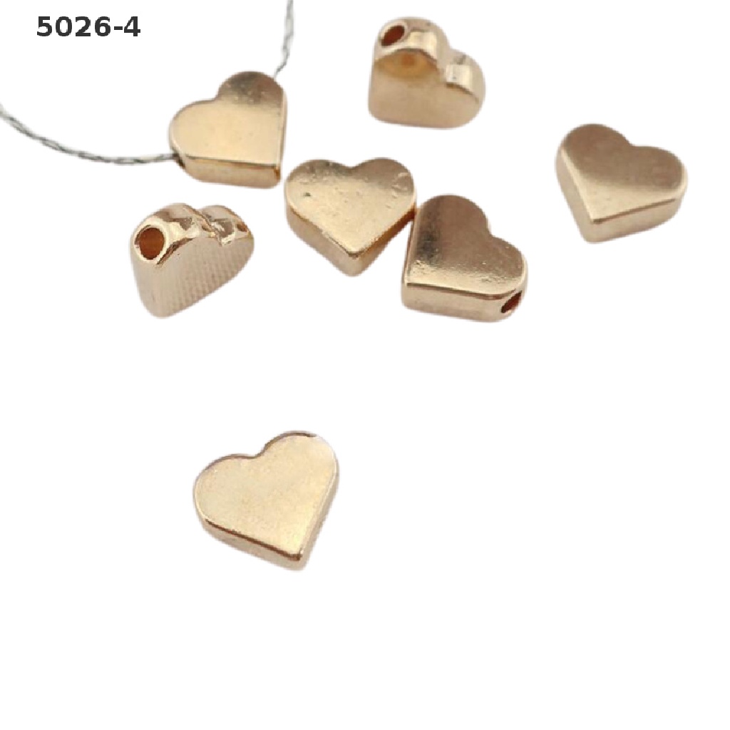 5026-4 70 Pcs Golden Peach Heart-Shaped Spacer Beads Loose Bead DIY Necklace Bracelet 5026-4