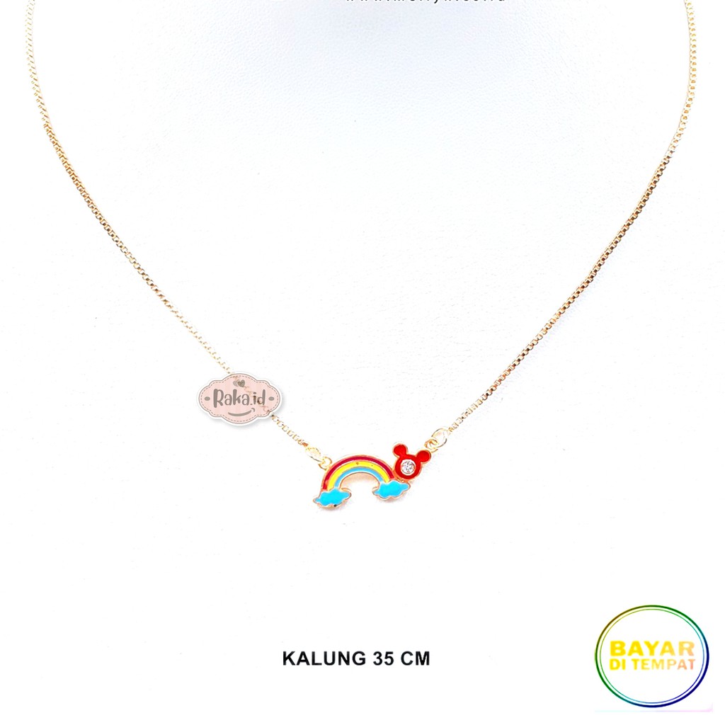 RAKA Acc - Kalung Anak MICKEY Pelangi Xuping Perhiasan Cantik Anak Lapis Emas 18k 251