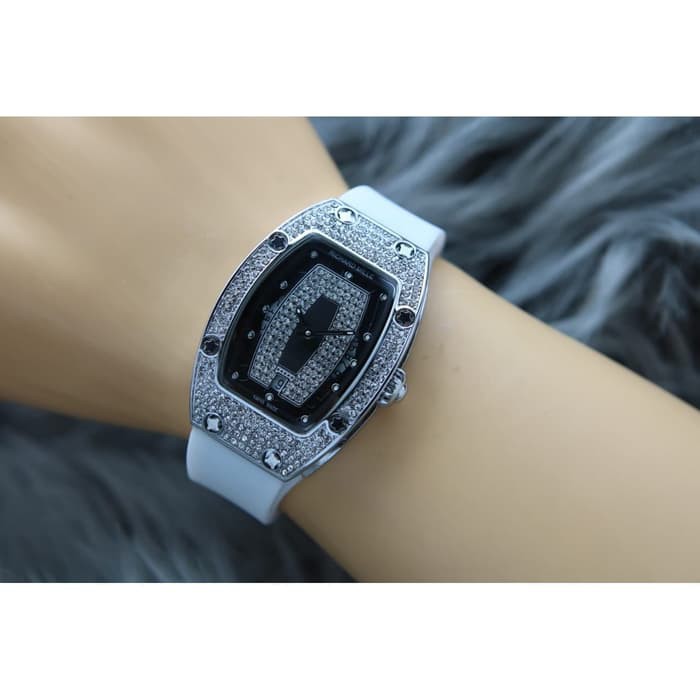 JAM TANGAN WANITA RM RUBBER DIAMOND ORIGINAL ANALOG CEWEK TERBARU ADA 5 WARNA COD MURAH TERLARIS