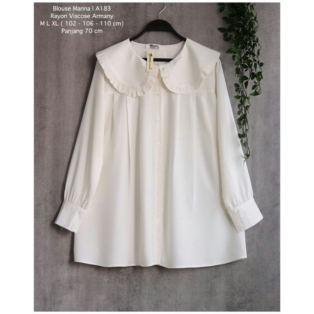 Blouse manna ori by diana fashion kemeja cewe muslim bahan rayon viscose armany m l xl panjang murah