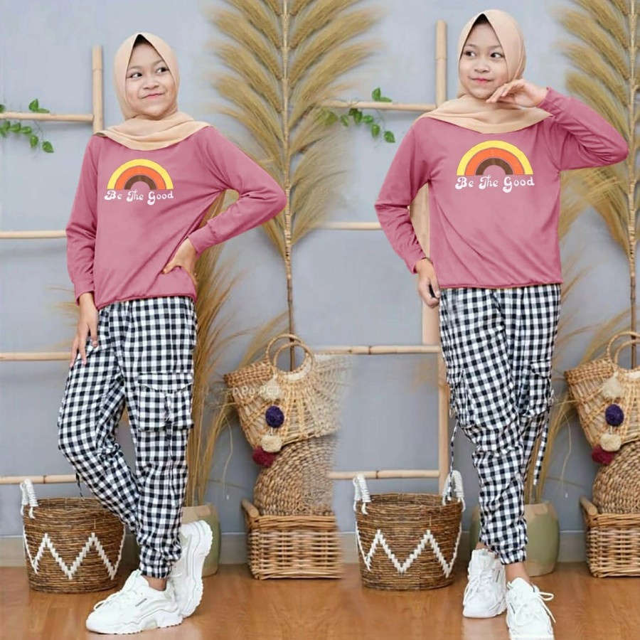 set baju anak perempuan Setelan Stelan Anak Perempuan Cewek import Kekinian Umur 8 9 10 11 12 13  ta