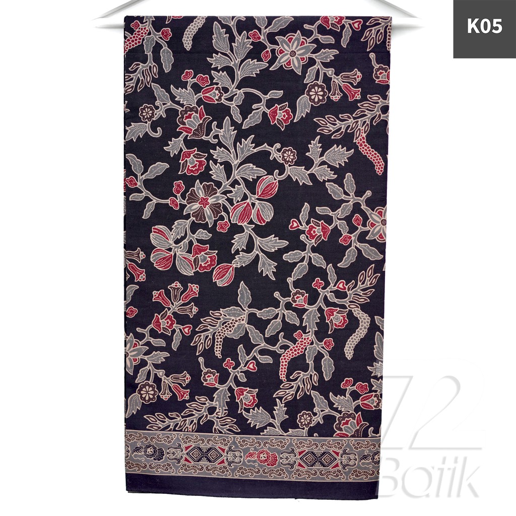 KAIN BATIK PREMIUM Bahan Katun Motif Kembang Taman Warna Hitam Ireng Black 725563 Cap 72 Jarik Jarit Samping Kebat Panjang Batik Katun Modern Premium Bahan Seragam Batik Pernikahan Kantor Keluarga Murah Kamen Jadi Batik Bali Lembaran