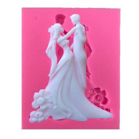 3D Silicone Mold Fondant Cake Decoration - Bride Groom Wedding