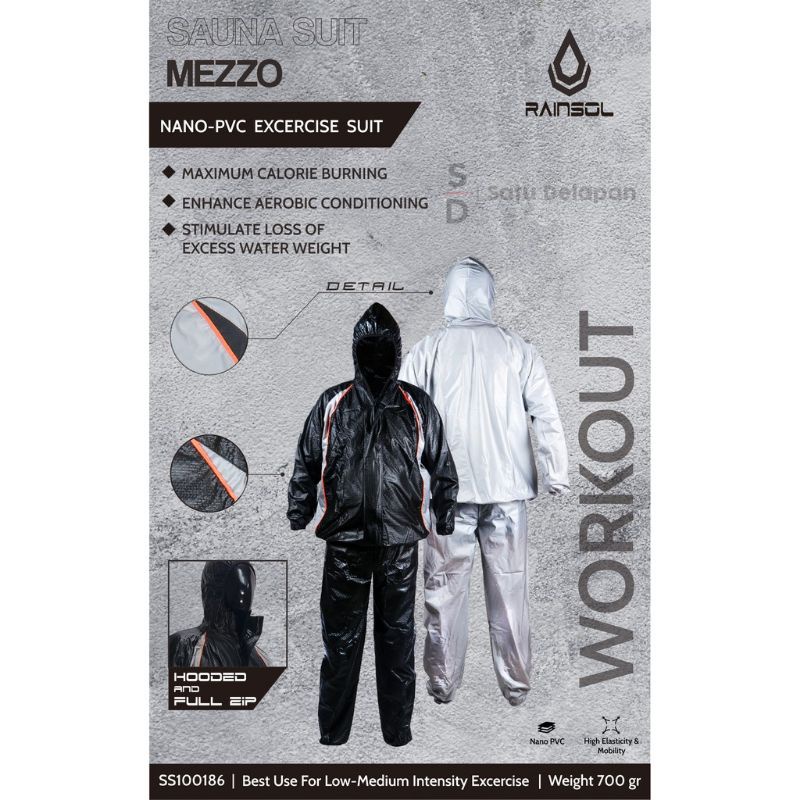 Sauna Suit Mezzo / Jaket Sauna / Jaket Olahraga / Jaket pembakar Lemak