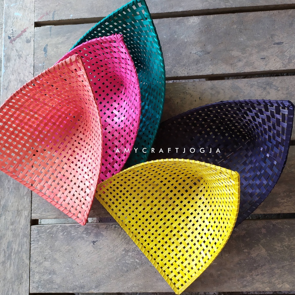 Pincuk Bambu Warna / Pincuk Pecel / Piring Bambu / Piring Lidi / Pincuk Bambu / Takir / Piring Sate